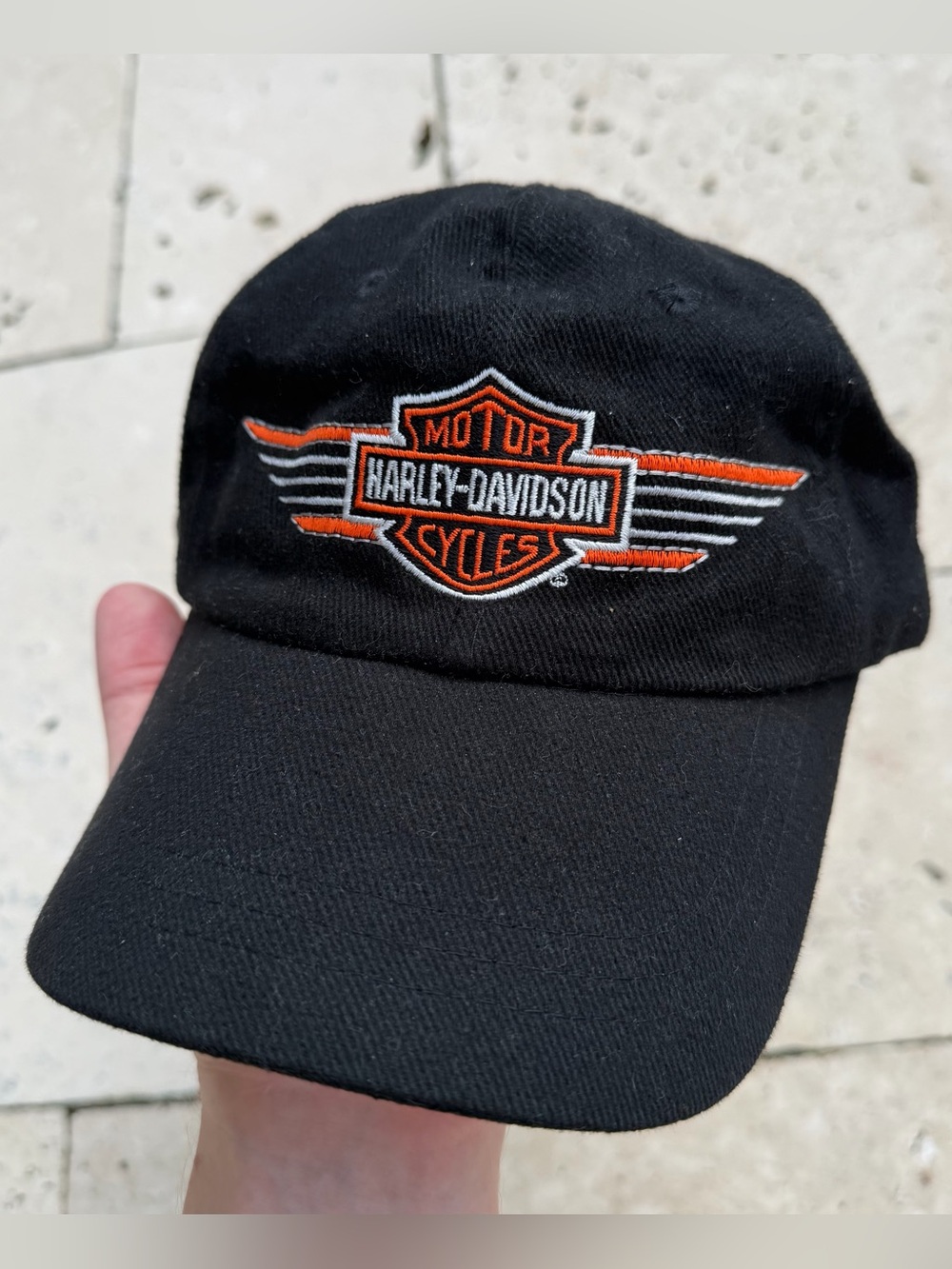 Harley Davidson Black Orange Baseball Cap